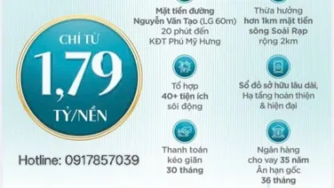 Booking Bán đất nền sổ đỏ từng lô dự án HIỆP PHƯỚC PREMIA đường Nguyễn Văn Tạo