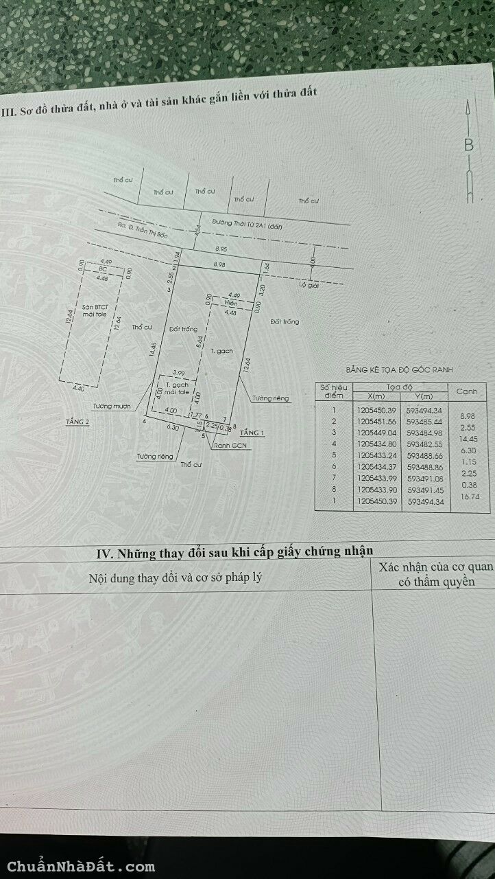 153,8m2 đất thổ cư  Xã Thới Tam Thôn, Hóc Môn,  giá 2.2 Tỷ