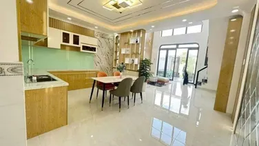 Nhà đẹp xã Long Hiệp huyện Bến Lức dt 110m2 1 lầu 3pn 2wc giá 2,15 tỷ