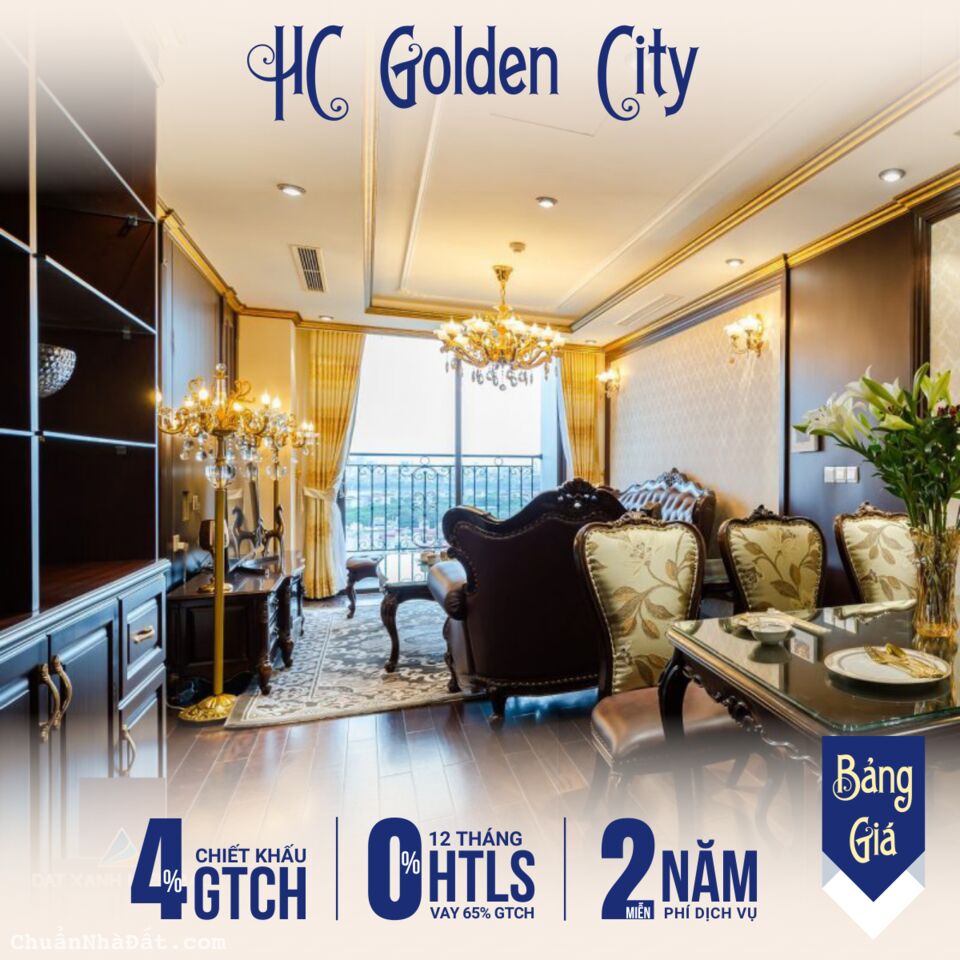 Bán căn hộ 2PN +1 tầng 12 view sông Hồng tòa A chung cư HC Golden giá 3.9 tỷ nội thất gỗ