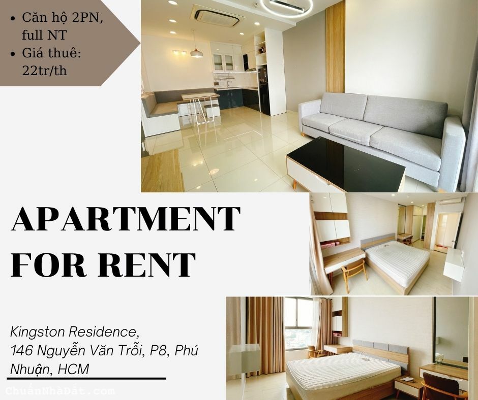 Chủ căn 2PN, Kingston Residence -Phú Nhuận cho thuê 22tr/th