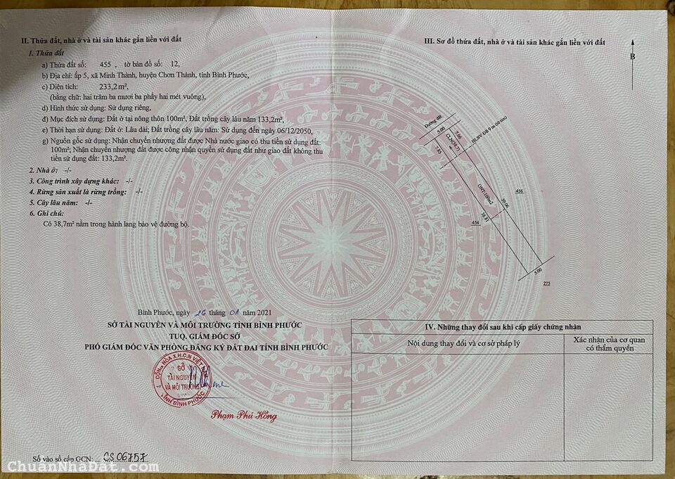 Chủ cần tiền bán gấpSát KCN BECAMEX giai đoạn 1 Minh Thành cách DH01 chỉ 30