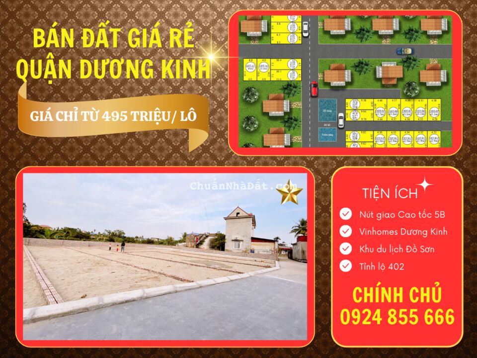 Bán đất rẻ nhất quận Dương Kinh giá 495 triệu/ lô đã bao gồm mọi chi phí