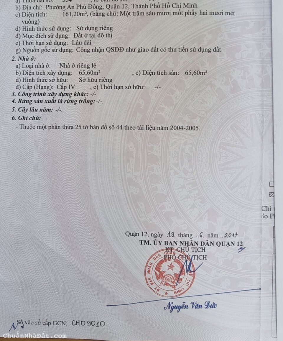 Bán nhà kho 161m2 An Phú Đông Quận 12