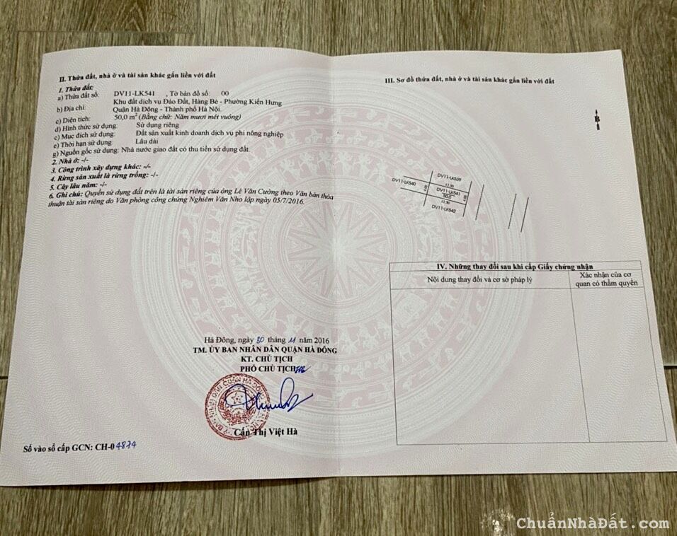 Bán đất vị trí đẹp nhất mặt phố Hoàng Công - Kiến Hưng