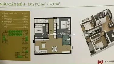 Bán chung cư Trần Hưng Đạo tòa N01, TP HD, 57.7m2, 2 ngủ, 1 vệ sinh, view đẹp, giá rẻ