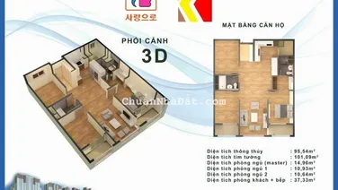 Cần bán căn hộ góc 3 ngủ full nội thất, vị trí đẹp nhất tòa CT7 chung cư BooYoung, KĐT mới Mỗ Lao H