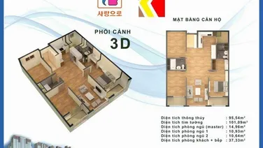 Cần bán căn hộ góc 3 ngủ, 3 mặt thoáng đầy đủ nội thất tại tòa CT7 chung cư BooYoung, Mỗ Lao, Hà Đô