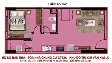 Chính chủ bán căn hộ 1 ngủ hướng Đông Nam, giá 2.2 tỷ tại KDT Kim Văn Kim Lũ
