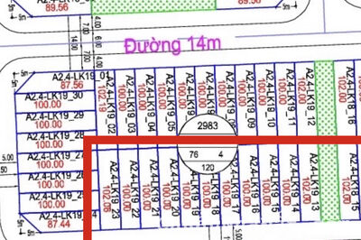 Cần bán nhanh lô liền kề A2.4 lk19 ô 2x giá đầu tư tại KDT Thanh Hà Cienco 5