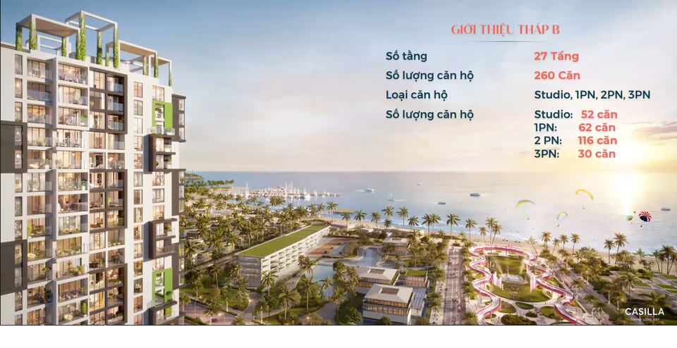 Casilla căn hộ nghỉ dưỡng biển pháp lý sở hữu Lâu Dài tại bình thuận, giá 52~55 triệu/m2