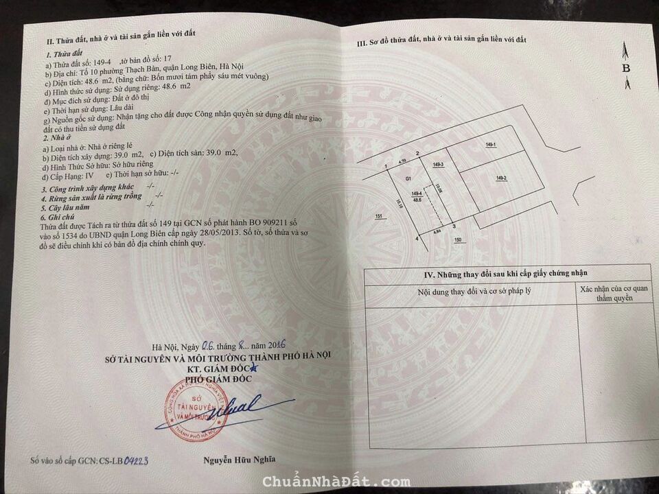 Tôi cần bán lô đất 48.6m2 tại tổ 10 Thạch Bàn, Long Biên.