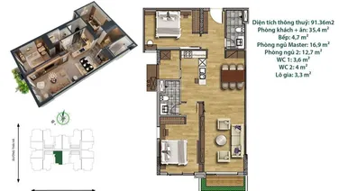 Quỹ căn từ 1pn, 2pn, 3pn, 4pn giá 7x triệu/m2, chung cư Green Diamond 93 Láng Hạ, nhận nhà ở ngay