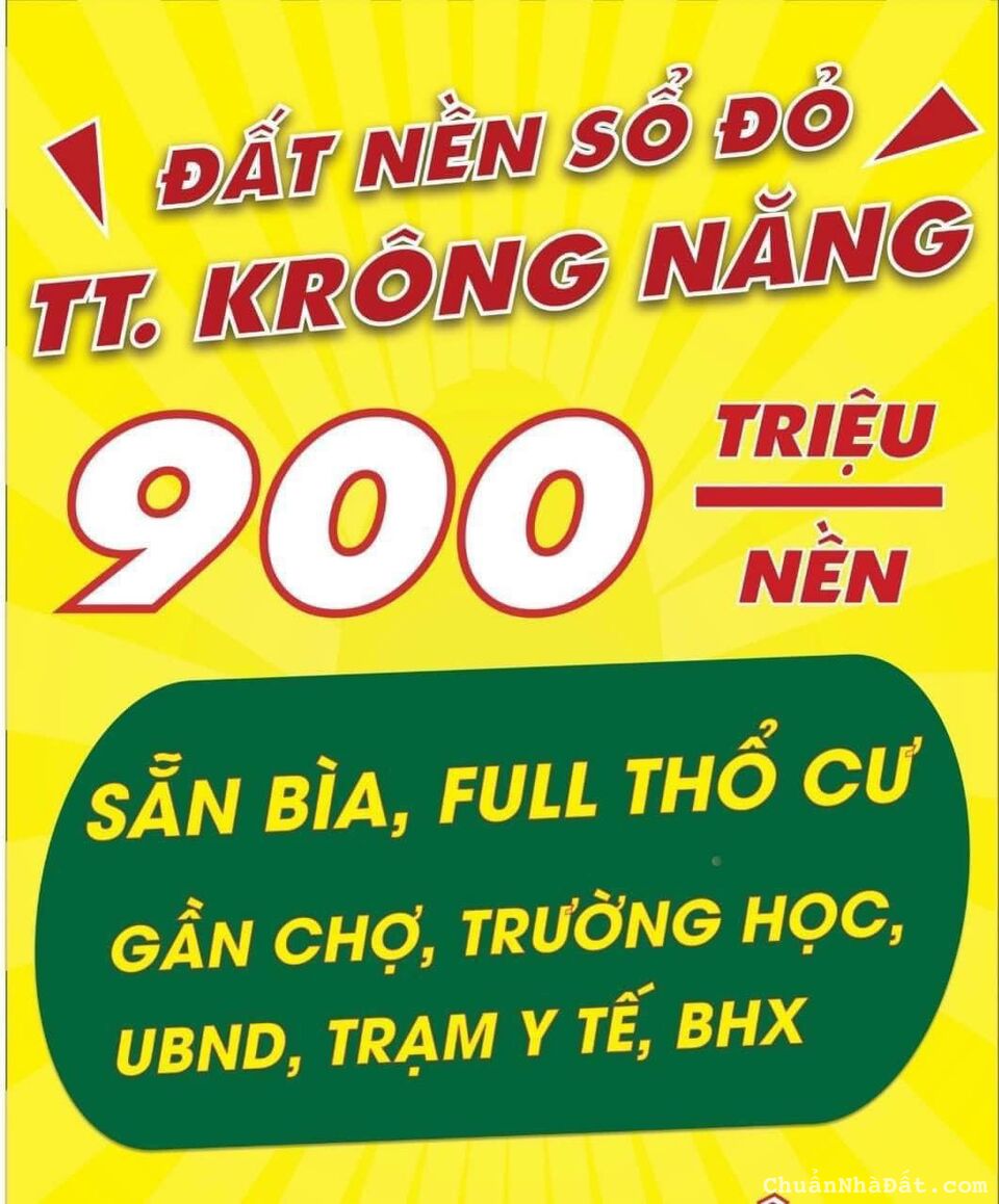  Chỉ 8xxtr cho lô đất 132m2 thổ cư ngay trung tâm thị trấn Krông Năng - ĐẮKLAK