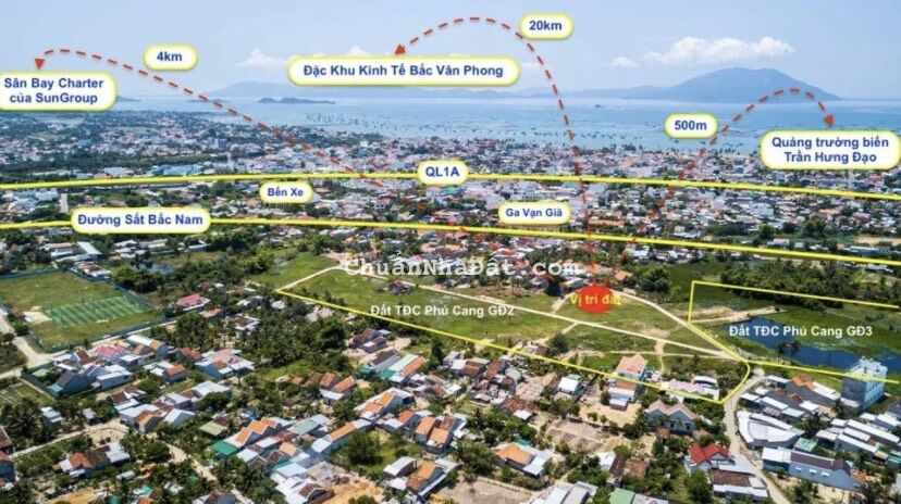 Đất nền sổ đỏ Vịnh Vân Phong – Quỹ đất 100% thổ cư trung tâm thị trấn