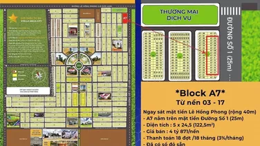 Hàng Độc Quyền Siêu Hot Duy Nhất 15 Nền Block A7 Giá Chỉ 35triệu/m2 Ck Khủng 15%