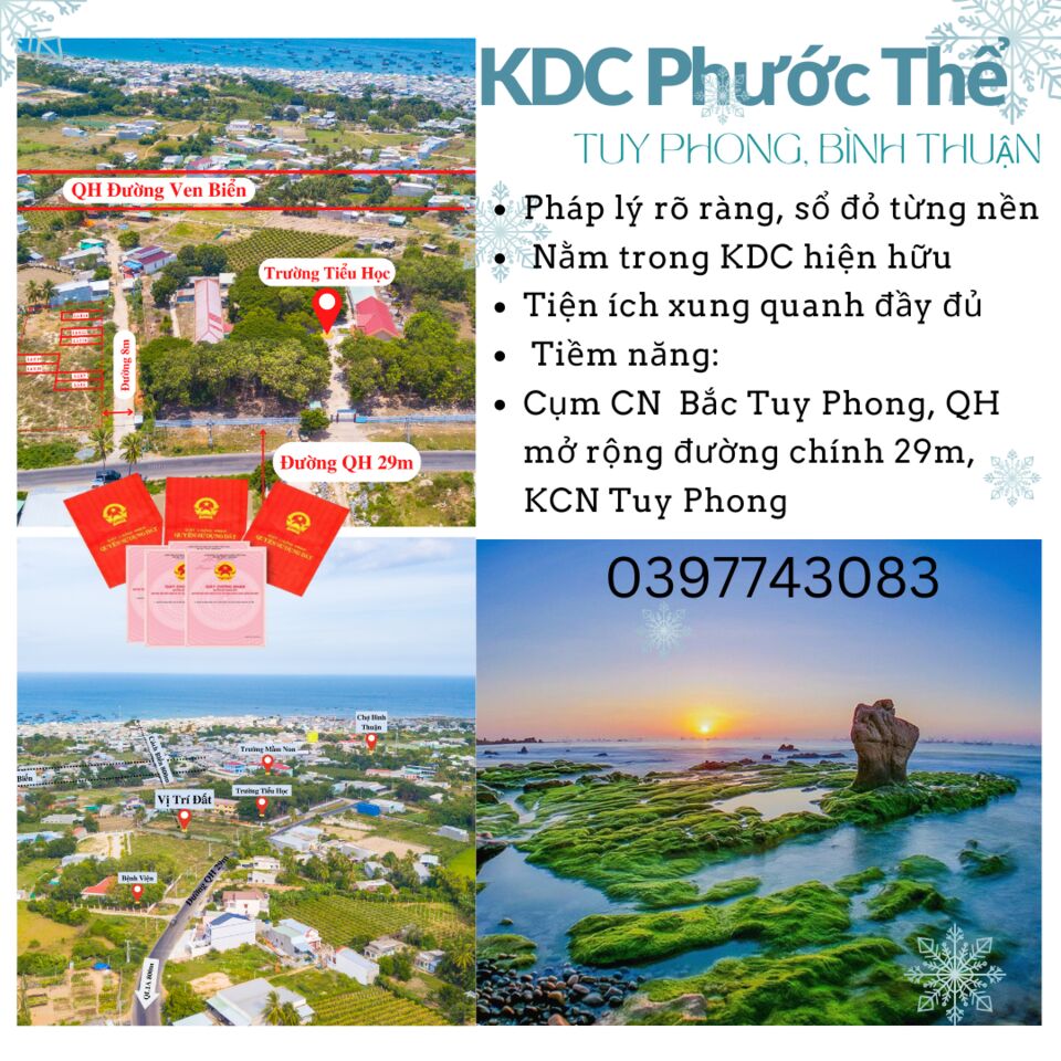  Đất nền ven biển KDC Phước Thể. Cơ hội cho nhà đầu tư cuối năm!!!!