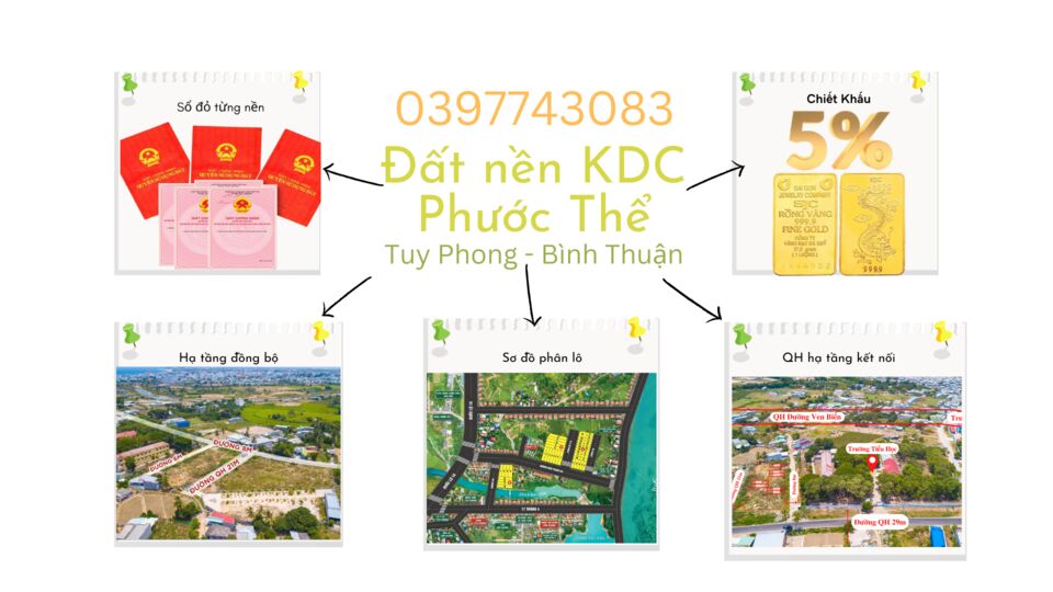 Đất nền ven biển KDC Phước Thể, Tuy Phong, Bình Thuận.  Đón sóng BĐS công nghiệp!!!