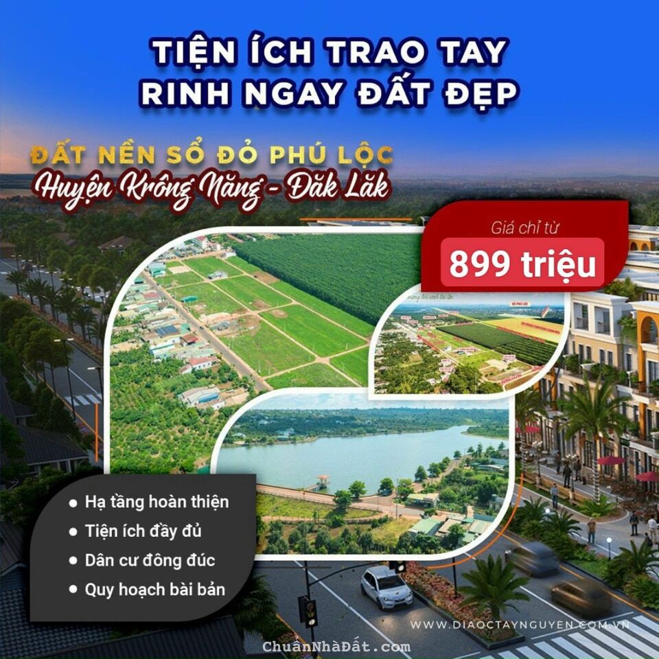 bán đất nền tại trung tâm huyện Krông Năng có diện tích 132m2 giá 899 triệu