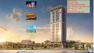 Căn đẹp nhất bảng hàng.View sông Hàn,Cầu Rồng,Trần Thị Lý, công viên Asia.Chiết khấu lên đến 18 %