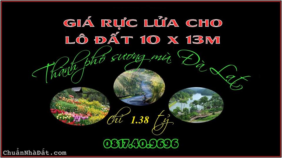Lợi thế tăng giá mạnh lô đất 10 x 13m sổ hồng tại thành phố Đà Lạt.