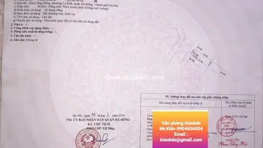 BÁN LÔ ĐẤT LIỀN KỀ 186 LA KHÊ - HÀ ĐÔNG – HÀ NỘI.