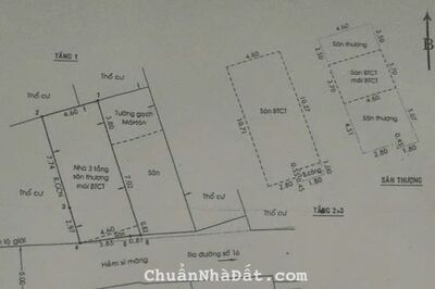 Bán nhà 3 Tầng Hẻm ô tô đường 16 phường Thạnh Mỹ Lợi Quận 2 Nhà 3 tầng sân thượng, Gia TL