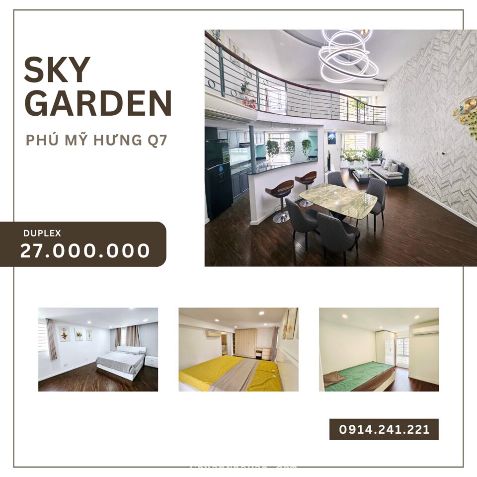 KHÔNG GIAN SỐNG SANG TRỌNG TẠI duplex SkyGarden, 3pn, full nội thất, nhà mới_ 𝟐𝟕𝐓𝐑
