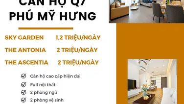 CHUYÊN CHO THUÊ NGẮN HẠN CÁC CĂN HỘ CAO CẤP THUỘC KHU ĐÔ THỊ PHÚ MỸ HƯNG Q7_Giá chỉ từ 1.2TR/ ngày