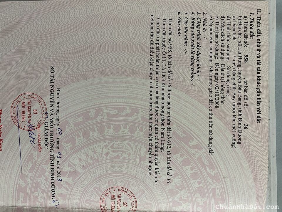 Đất nền dự án Nam Long TAT. 75 m2 thổ cư 100%