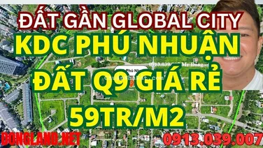 188 Lô KDC Phú Nhuận Phước Long B Giá rẻ 69tr/m2 Đường 20m Thênh Thang sát Global City