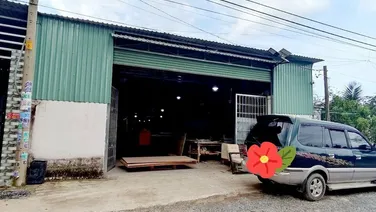 Bán đất + nhà xưởng diện tích 430m2 full thổ, xây dựng hết đất 👉 Mặt tiền đường 12m, Xã Trung An