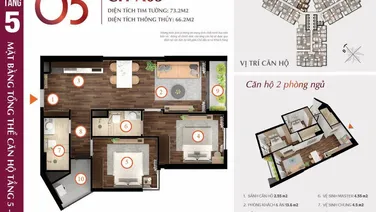Bán căn hộ mã CH05 2 ngủ 2 vệ sinh dt 73 m2 tòa Lotus Hoàng Huy Commerce giá chỉ hơn 2,3 tỷ