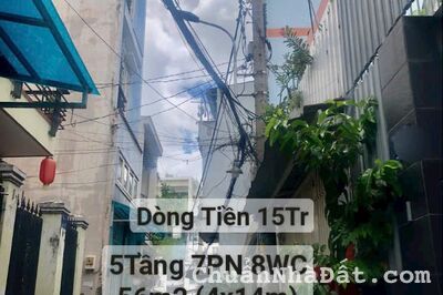 Dòng Tiền 15Tr, 5Tầng BTCT 7PN 8WC, 56m2 (4x14m) Vài Bước Ra Mặt Tiền, Ngay UBND P.Tân Quy