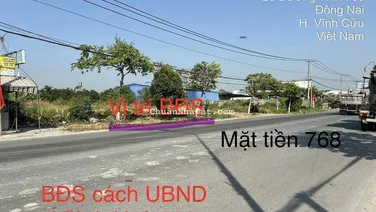 Bán 1556 m2 Đất Mặt Tiền Đường 768 Ngay KDL Bửu Long _ Bình Hòa _ Vĩnh Cửu _ ĐN