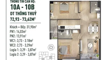 Căn hộ 2PN hàng tuyển chọn từ CĐT, đòn bẩy khổng lồ 10ab