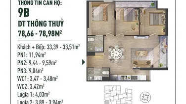 Căn góc 3PN hàng tuyển chọn từ CĐT An Phú