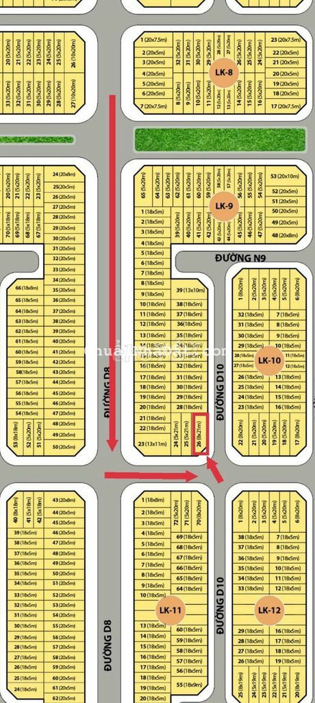 KDC Nam SÀI Gòn 155m2 nền góc 2 mặt tiền đường Lớn