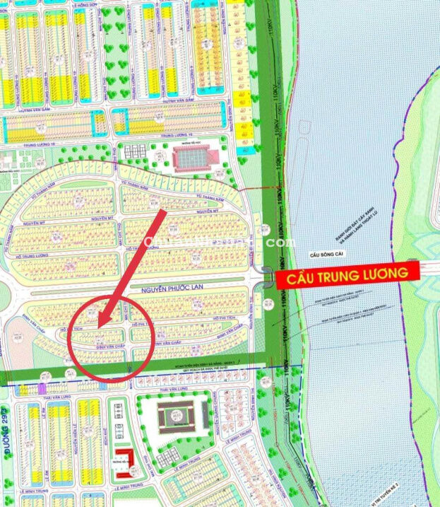 Bán đất 2MT trước sau đường Hồ Phi Tích và Đinh Văn Chấp, Hòa Xuân, Cẩm Lệ, Đà Nẵng