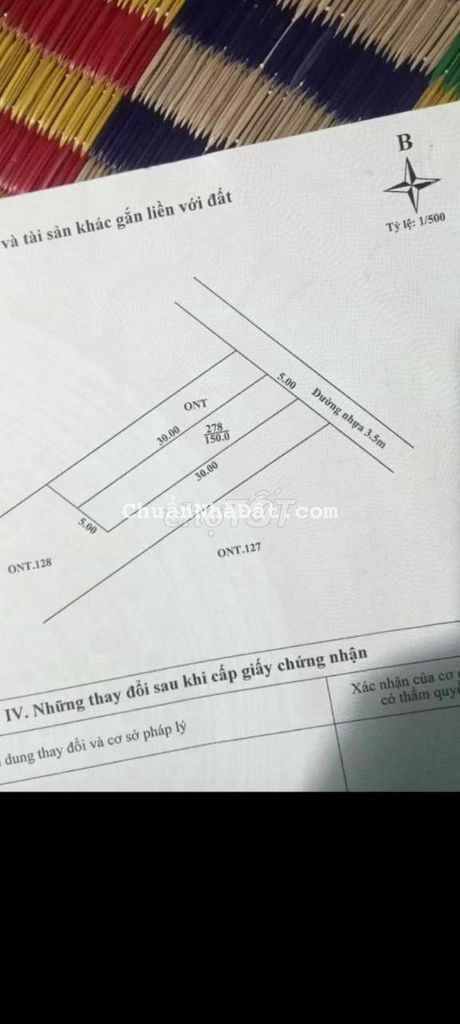 Sụp hầm 150m2 đất ở toàn bộ mặt tiền đường nhựa trên hòa ninh giá 780
