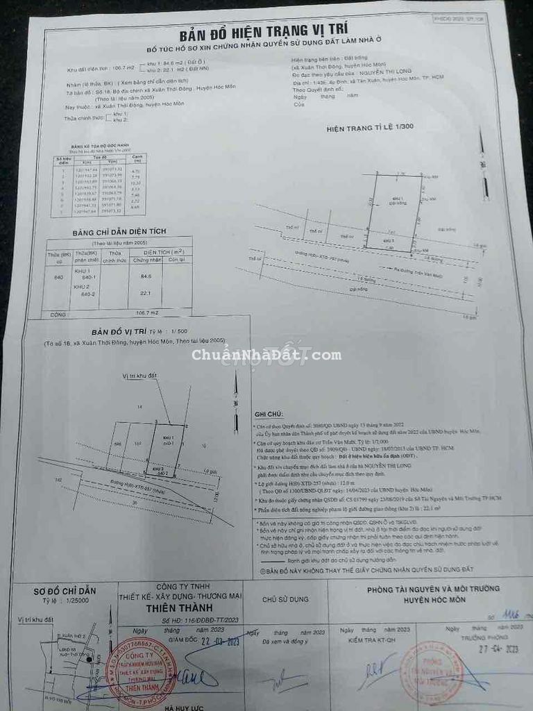 Giảm 700tr để bán nhanh đất MT Đưing Xuân Thới 13 Shr 7,8x14 gần chợ