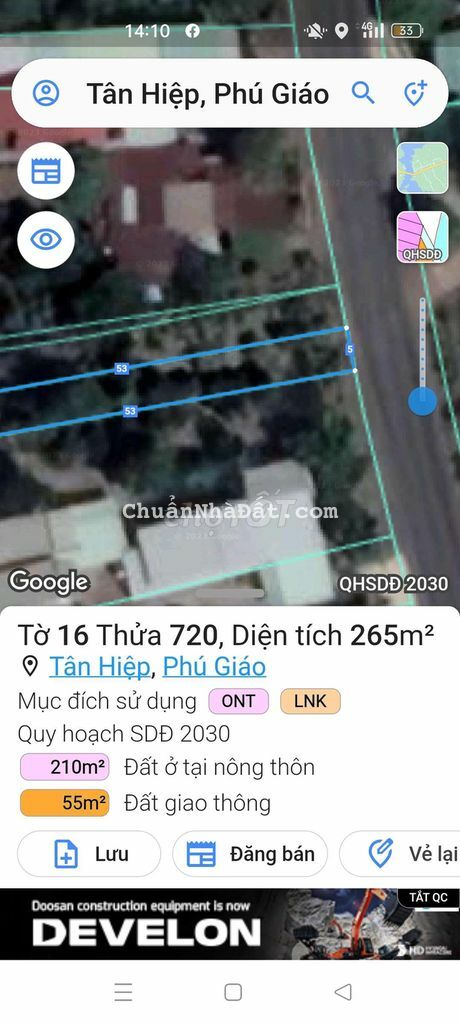 Đất nền đường DH 507 xã Tân Hiệp 265m2 Giá 1 tỷ 270 triệu