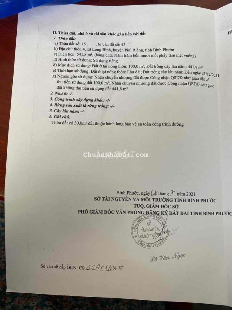 PHÚ RIỀNG BP: 554m MT NHỰA GẦN CHỢ BÁN LỖ