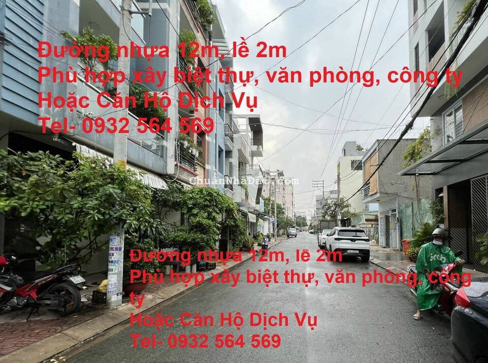 Mặt tiền đường nhựa 12m Nguyễn Hữu Tiến,DT 9,2x32m, Xây CHDV, VP, BT