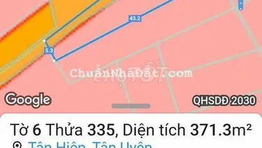 Bán Đất SKC sản xuất phường Tân Hiệp, Tân Uyên DT 7.700m2 Giá 34,5 tỷ