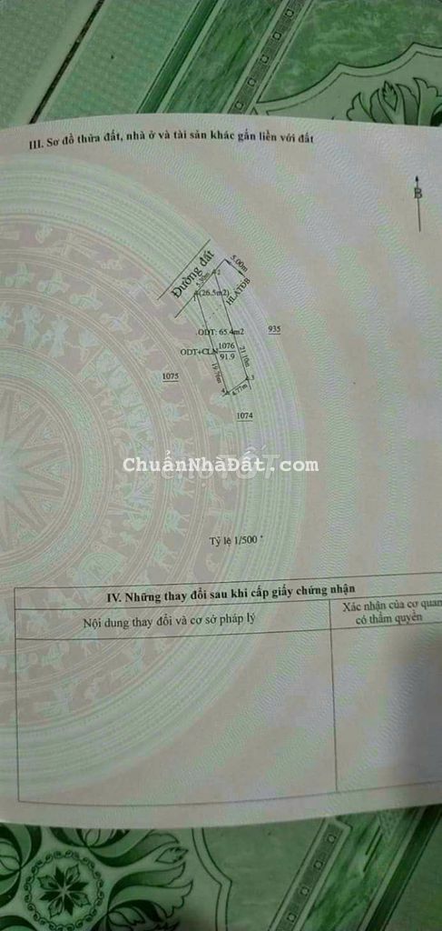 Lô đất sổ riêng mặt tiền ấp 1 Hội nghĩa tan uyen.gia 1ty390