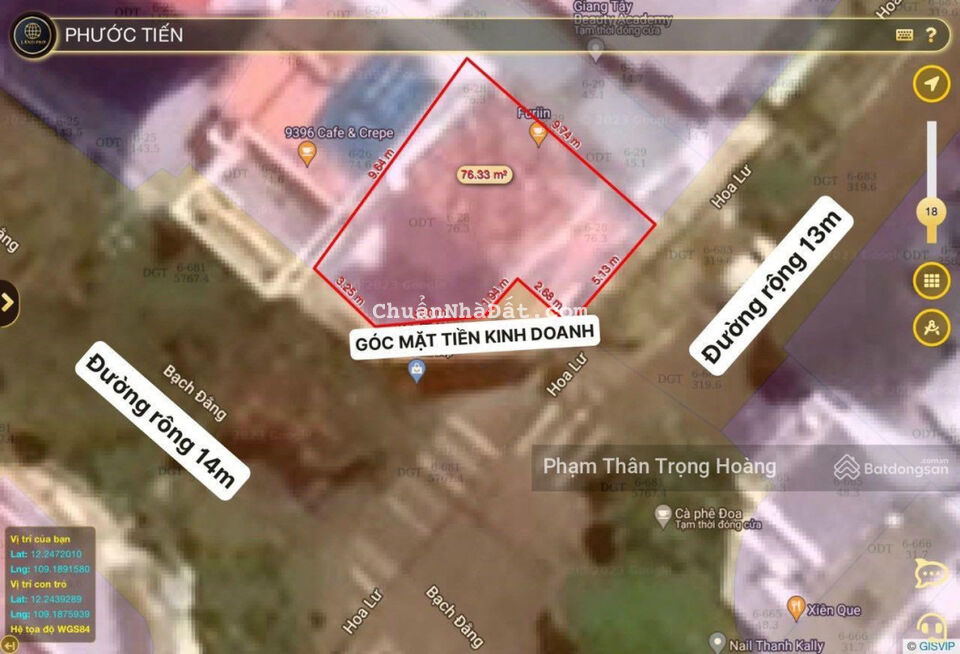 Bán nhà góc đường Bạch Đằng, Phường Phước Tiến, Nha Trang 72,4m2 (rộng 6,3m) giá 9,7 tỷ