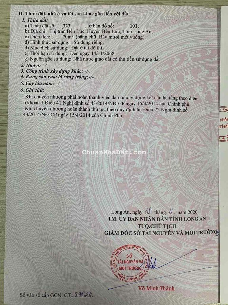 Giỏ hàng sang nhượng, Nhà 3 lầu Trung Tâm Bến Lức, giá 2,8 tỷ