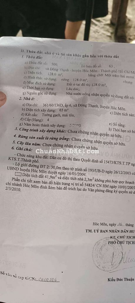 Nhà 5x26 mặt tiền Huỳnh Thị Na vị trí rất đẹp