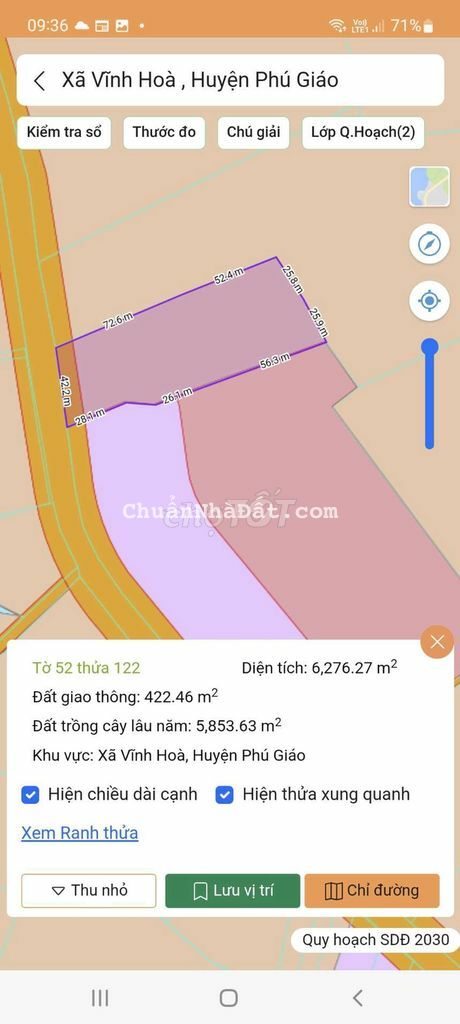 Đất Sào đường DH 513 xã Vĩnh Hòa 6200m Giá 6,2 tỷ